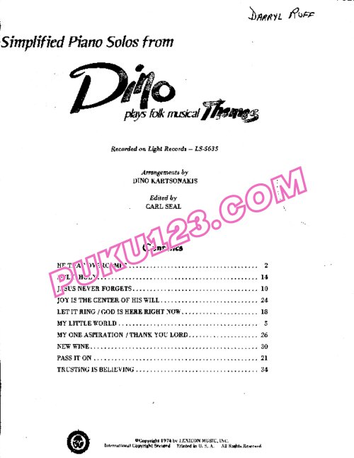 Dino Kartsonakis-Folk Musical Theme钢琴谱第1页