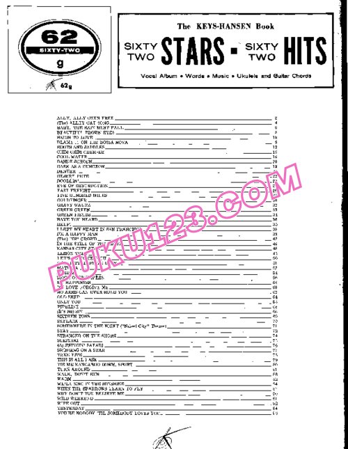 乐谱作品集《六十二首钢琴弹唱经典名曲》62 Stars 62 Hits钢琴谱钢琴谱第1页