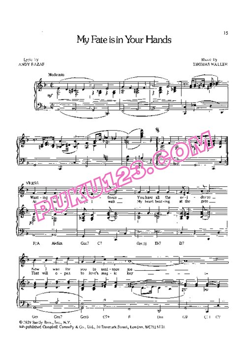 天天钢琴网-免费下载Fats Waller 胖子沃勒 爵士钢琴谱乐谱合集（21首）