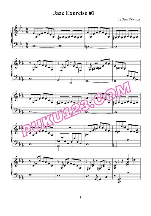 天天钢琴网-免费下载10-2.Oscar peterson - jazz exercises piano music score2