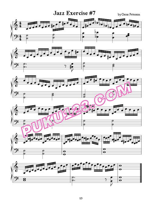 天天钢琴网-免费下载10-2.Oscar peterson - jazz exercises piano music score2