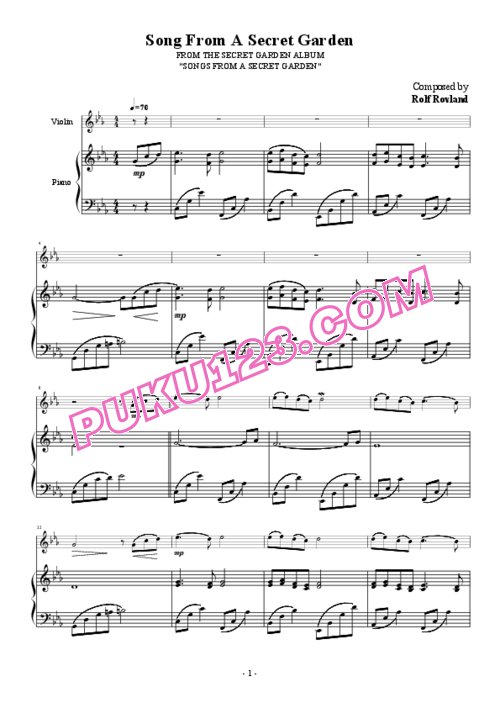 天天钢琴网-免费下载03 Song From A Secret Garden