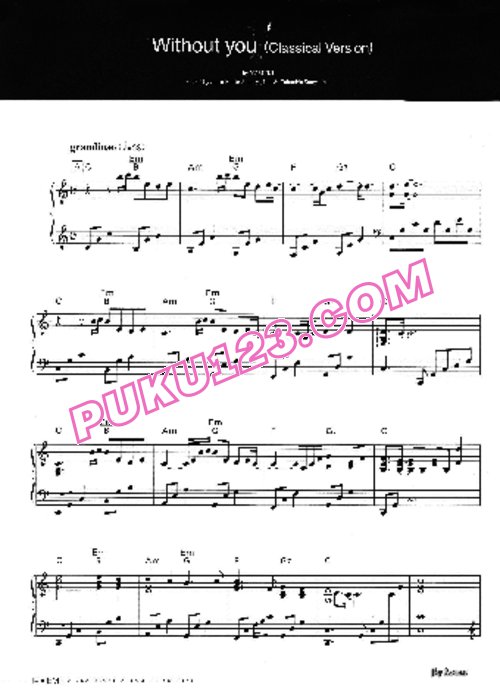 天天钢琴网-免费下载Yoshiki X.Japan《Eternal.Melody.II》without you原版钢琴谱