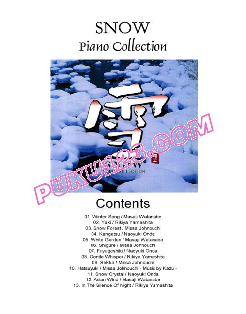 天天钢琴网-免费下载城之内美莎 和平之月Pacific Moon《雪Snow》原版钢琴谱集13首