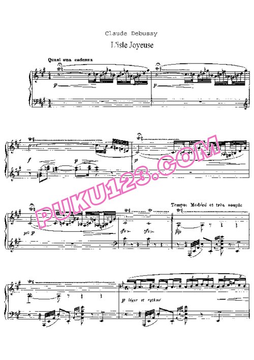 天天钢琴网-免费下载01、德彪西-喜悦之岛 Debussy L'isle Joyeuse
