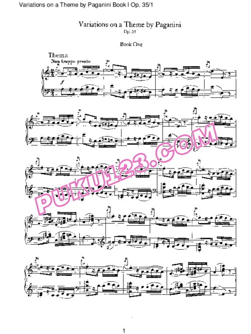 天天钢琴网-免费下载02、勃朗姆斯 帕格尼尼变奏曲 Brahms Variation on a Theme by Paganini