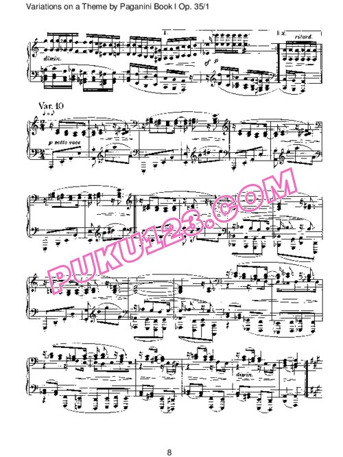 天天钢琴网-免费下载02、勃朗姆斯 帕格尼尼变奏曲 Brahms Variation on a Theme by Paganini