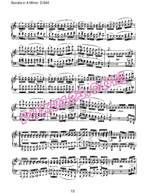 天天钢琴网-免费下载05、舒伯特A小调奏鸣曲 D. 845 Schubert Piano Sonata No.16 in A minor D. 845