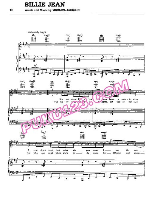 Michael Jackson - Billie Jean ver.1钢琴谱第1页