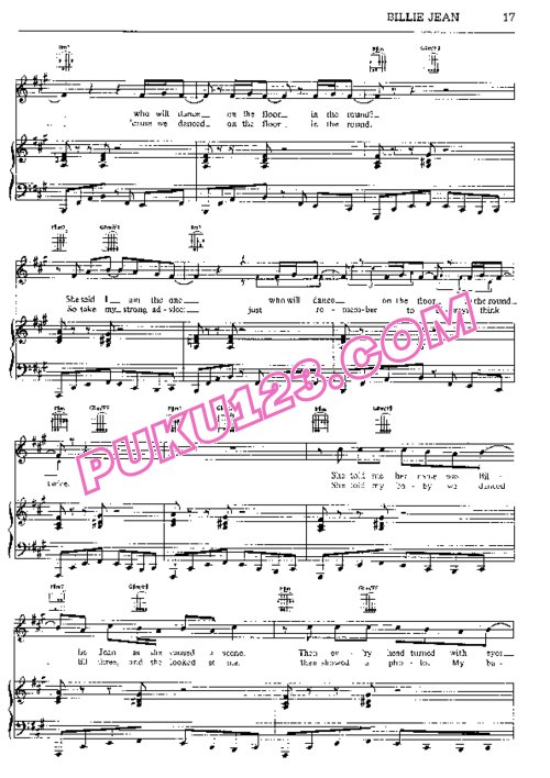 Michael Jackson - Billie Jean ver.1钢琴谱第2页