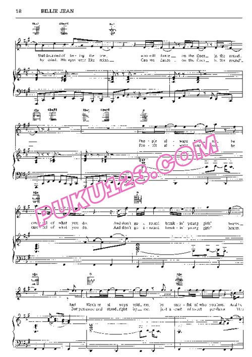 Michael Jackson - Billie Jean ver.1钢琴谱第3页