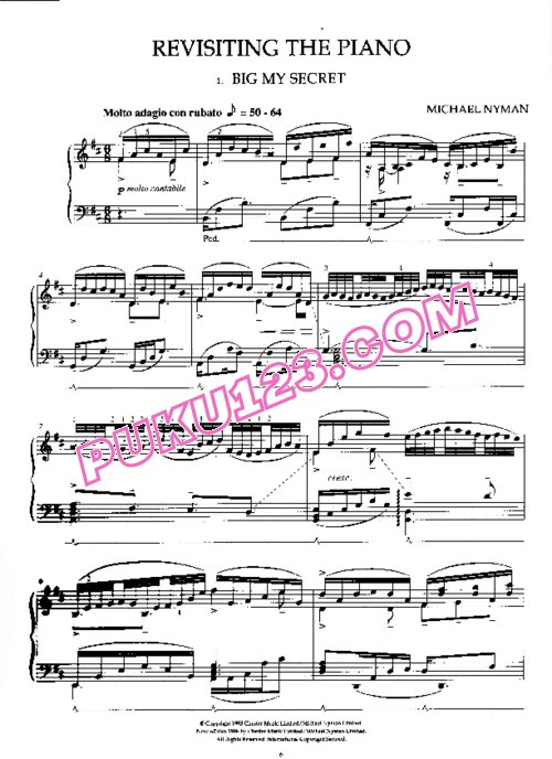 天天钢琴网-免费下载尼曼 电影配乐《钢琴别恋》The Piano 6首选曲 原版钢琴谱