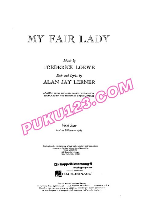 天天钢琴网-免费下载音乐剧《窈窕淑女》My Fair Lady 全剧原版钢琴伴奏乐谱