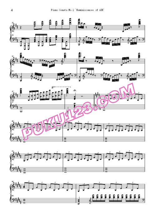 天天钢琴网-免费下载Piano Sonata No.2 'Reminiscences of AIR' No.1