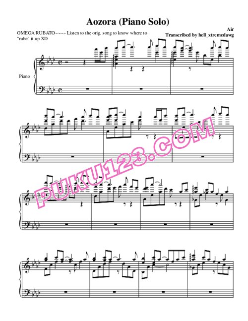 天天钢琴网-免费下载air-aozora-piano-solo