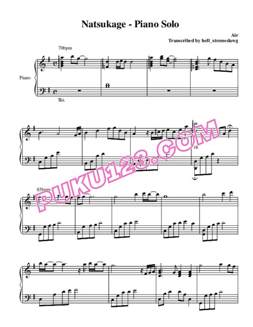 天天钢琴网-免费下载air-natsukage-piano-solo