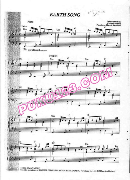Michael Jackson - Earth Song钢琴谱第1页