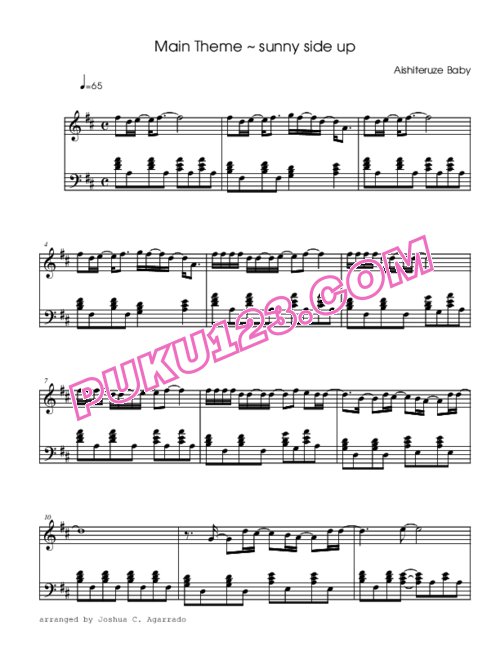 aishiteruze-baby-main-theme-sunny-side-up钢琴谱第1页