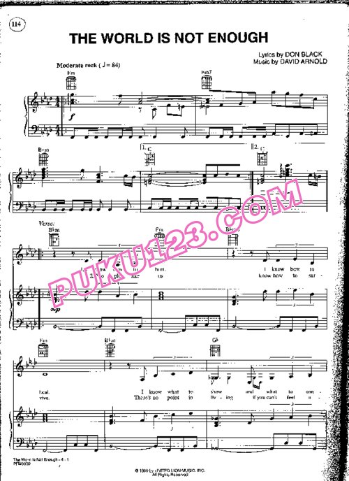 James Bond - The World Is Not Enough钢琴谱第1页