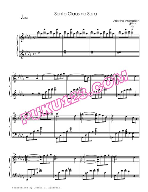 天天钢琴网-免费下载aria-the-animation-santa-claus-no-sora
