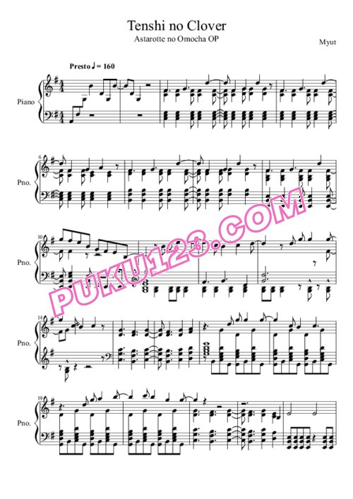 Astarotte no Omocha - Tenshi no clover (broad hand)钢琴谱第1页