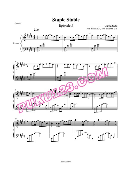 天天钢琴网-免费下载bakemonogatari-staple-stable-piano-version