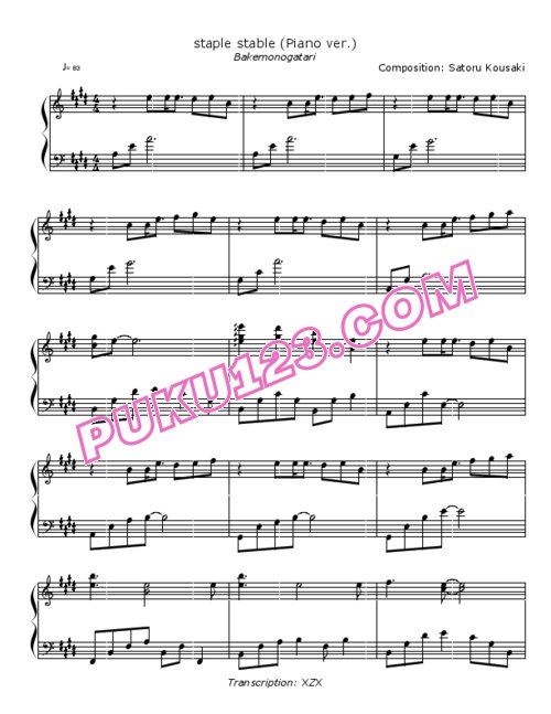 天天钢琴网-免费下载bakemonogatari-staple-stable-piano-version-2