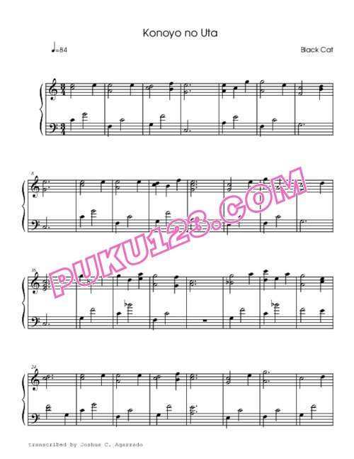 天天钢琴网-免费下载black-cat-konoyo-no-uta-piano-version