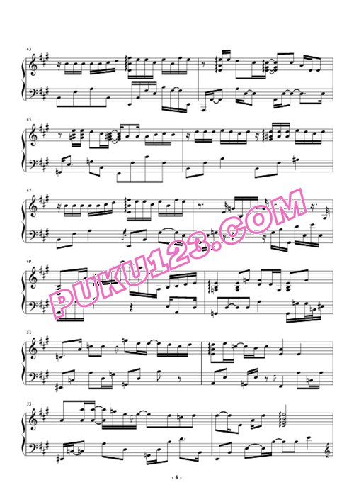 天天钢琴网-免费下载byousoku-5-centimetre-one-more-time-one-more-chance-piano-version