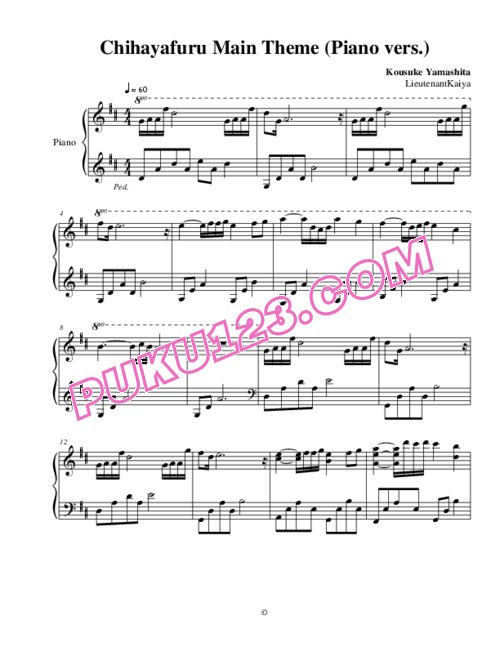 天天钢琴网-免费下载Chihayafuru - Chihayafuru Main Theme (Piano vers.)
