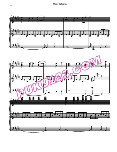 天天钢琴网-免费下载Clannad - Onaji Takami e