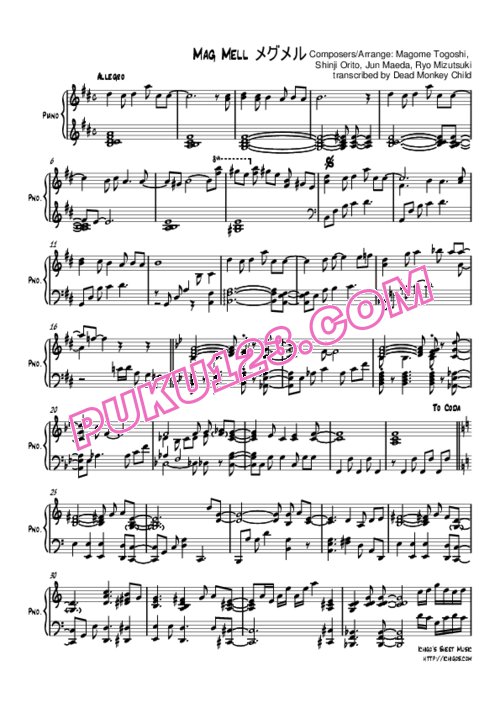 天天钢琴网-免费下载Clannad - Mag Mell - piano no mori