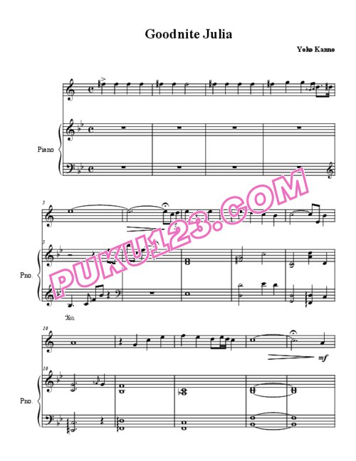 天天钢琴网-免费下载Cowboy Bebop - Goodnight Julia