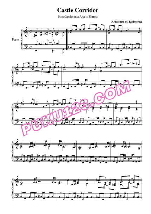 天天钢琴网-免费下载Castlevania_ Aria of Sorrow - Castle Corridor