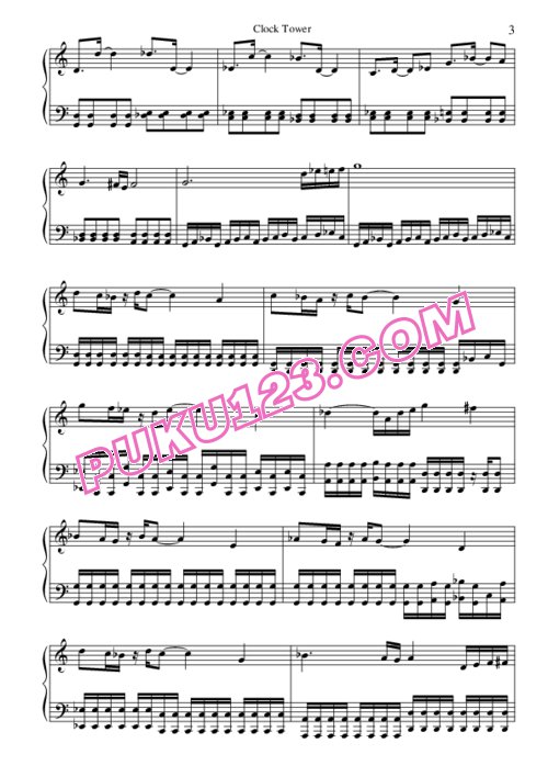 天天钢琴网-免费下载Castlevania_ Aria of Sorrow - Clock Tower