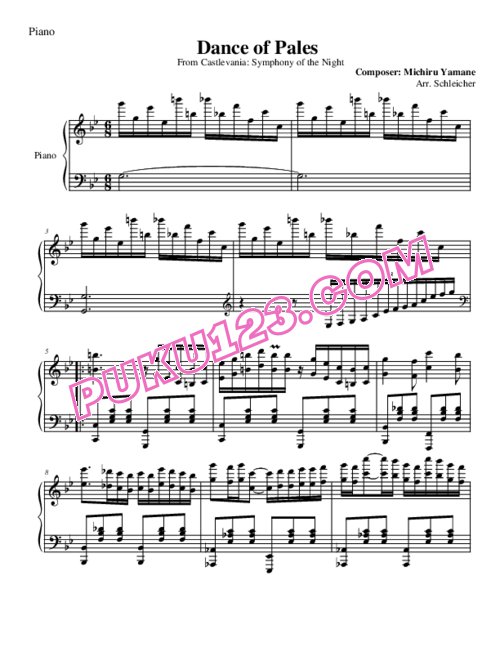 天天钢琴网-免费下载Castlevania Symphony of the Night - Dance of Pales