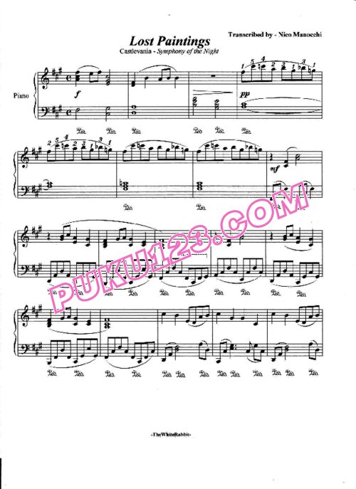 天天钢琴网-免费下载Castlevania Symphony of the Night - Lost Paintings