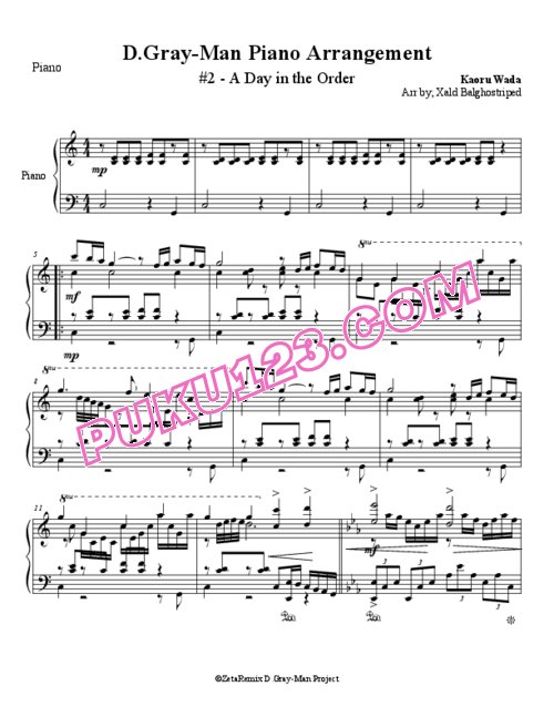 天天钢琴网-免费下载03.d-gray-man-a-day-in-the-order-piano-arrange