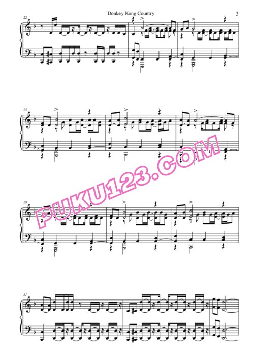 Donkey Kong Country - Main Theme钢琴谱第3页