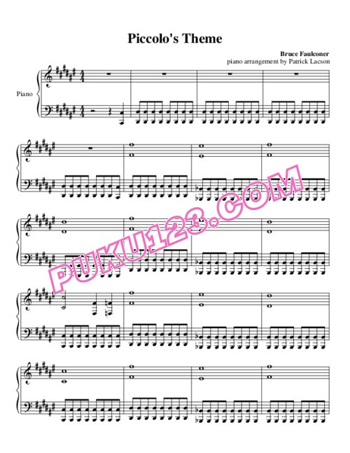 天天钢琴网-免费下载Dragon Ball Z - Piccolo's Theme