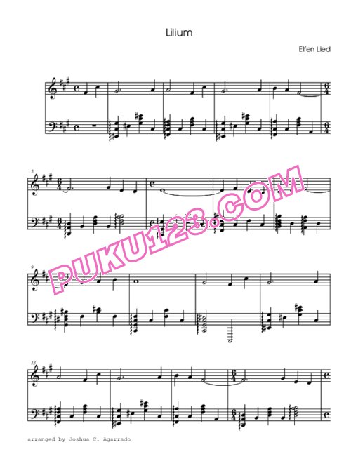 天天钢琴网-免费下载elfen-lied-lilium