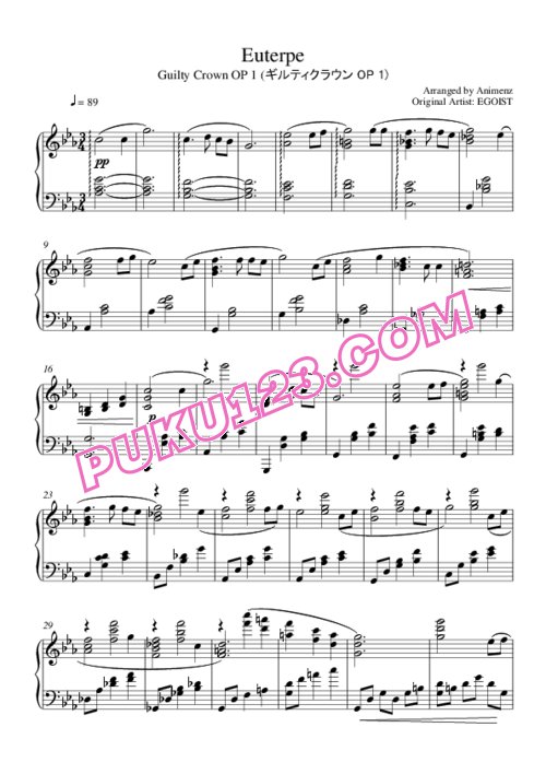 天天钢琴网-免费下载guilty-crown-euterpe-2