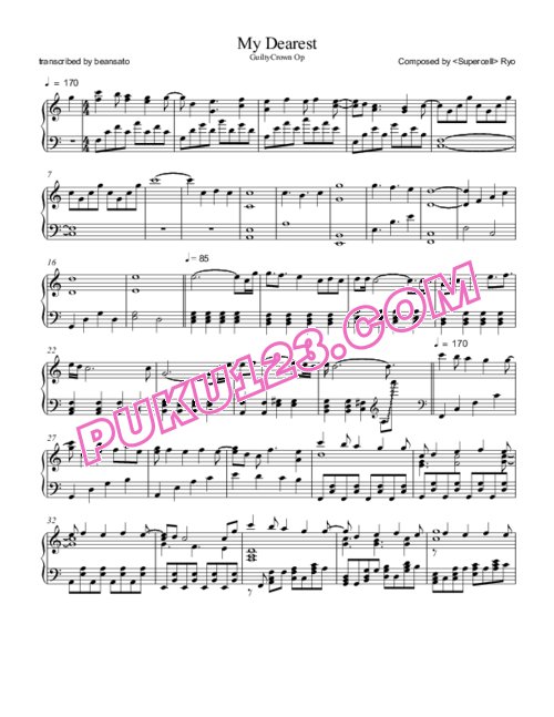 天天钢琴网-免费下载guilty-crown-my-dearest