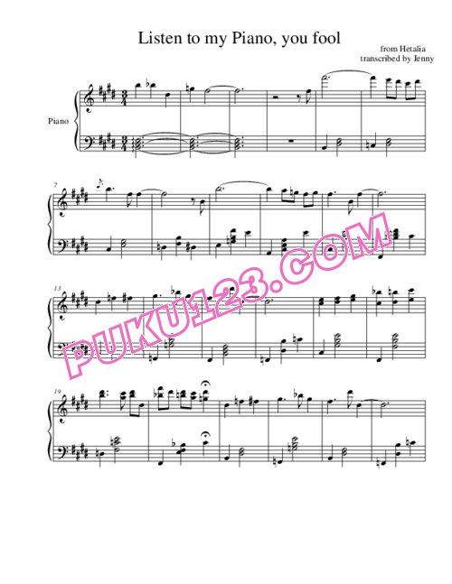 Hetalia_ Axis Powers - Listen to my Piano, you fool钢琴谱第1页