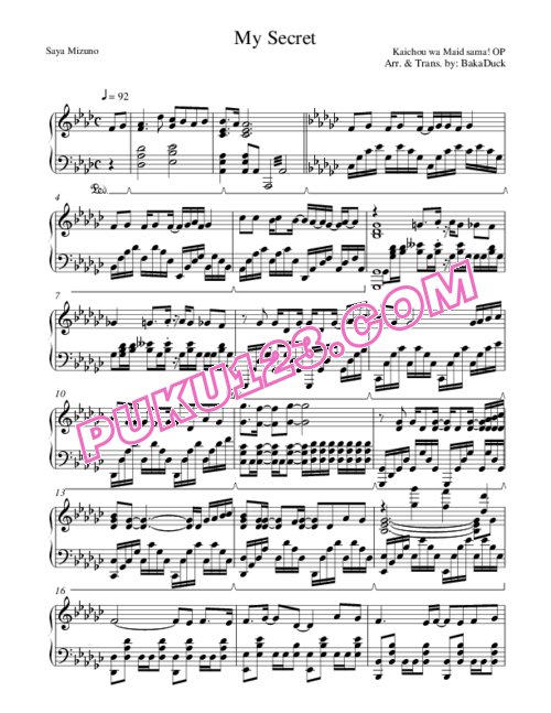 天天钢琴网-免费下载Kaichou wa Maid-sama! - My Secret
