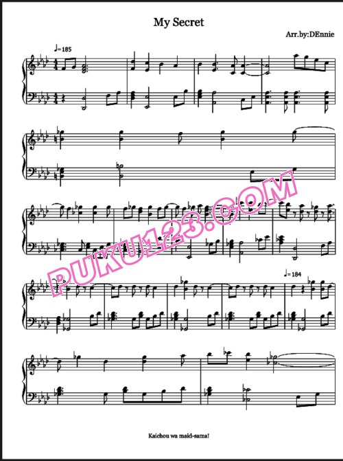 天天钢琴网-免费下载Kaichou wa Maid-sama! - My Secret