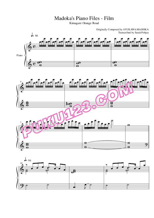 天天钢琴网-免费下载Kimagure Orange Road - Madoka's Piano Files - Film