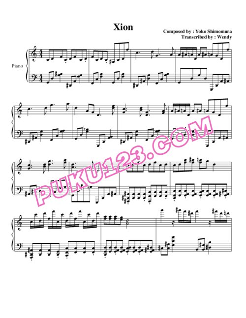 天天钢琴网-免费下载Kingdom Hearts_ 358_2 Days - Xion's Theme