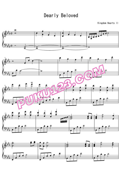天天钢琴网-免费下载Kingdom Hearts II - Dearly Beloved II