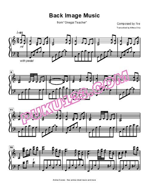 onegai-teacher-back-image-music钢琴谱第1页